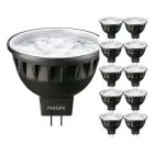 Confezione Multipack 10x Philips Master LEDspot GU5.3 MR16 7.5W 485lm 24D - 927 Bianco Molto Caldo | Miglior resa cromatica - Dimmerabile - Sostitutiva 50W